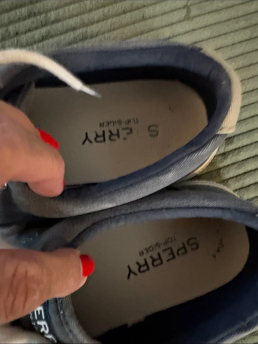 Sperry Men’s Navy Canvas Boat Shoes with White Laces